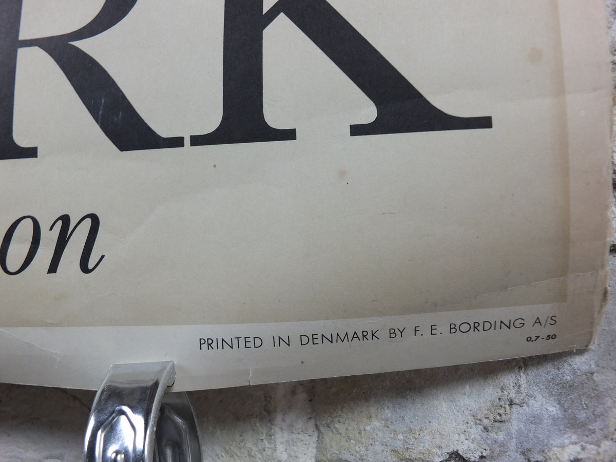 1953 Copenhagen Poster, Holidays in Denmark for gaiety and recreation, canals, Danish Tourist office, Travel tourism vacation wall art decor