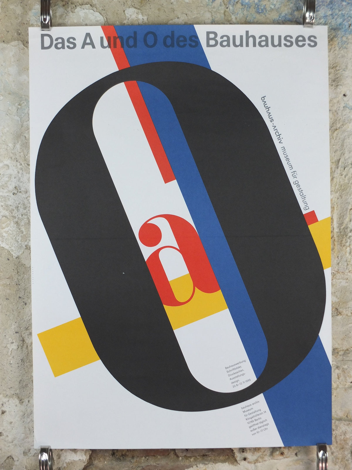 1995 Bauhaus Poster, ‘Das A und O des Bauhauses’ (The beginning and end of Bauhaus), Art Deco Nouveau, gallery exhibition, wall art decor
