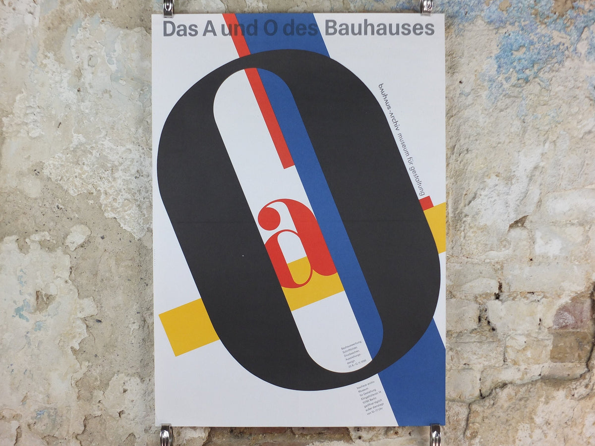 1995 Bauhaus Poster, ‘Das A und O des Bauhauses’ (The beginning and end of Bauhaus), Art Deco Nouveau, gallery exhibition, wall art decor