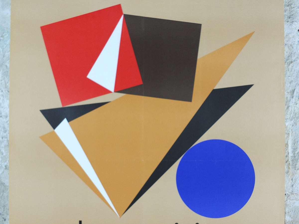 1990 Bauhaus Poster, Andor Weininger, Conceptional Bauhaus art, Art Deco Nouveau, gallery exhibition, wall art decor
