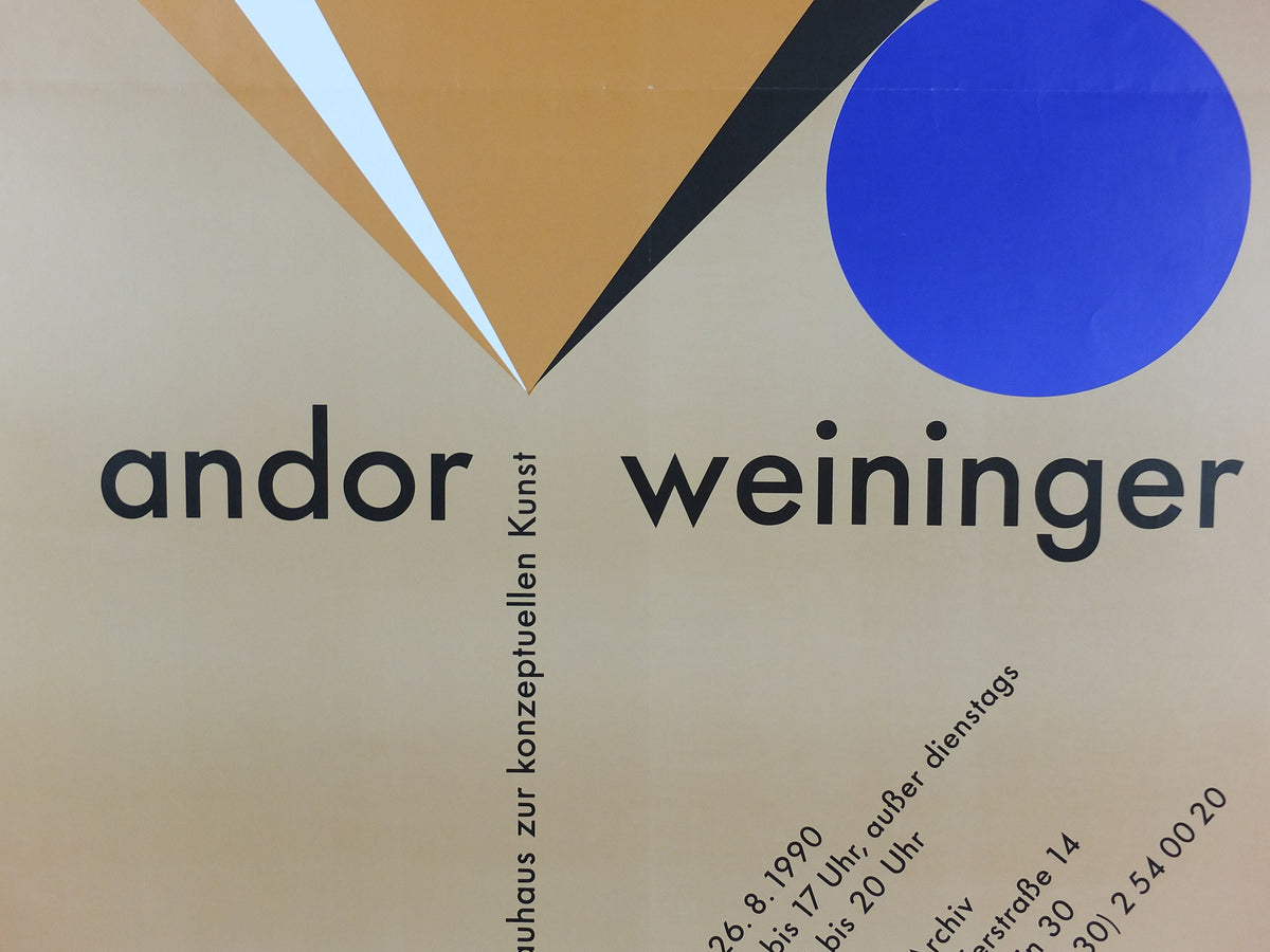 1990 Bauhaus Poster, Andor Weininger, Conceptional Bauhaus art, Art Deco Nouveau, gallery exhibition, wall art decor
