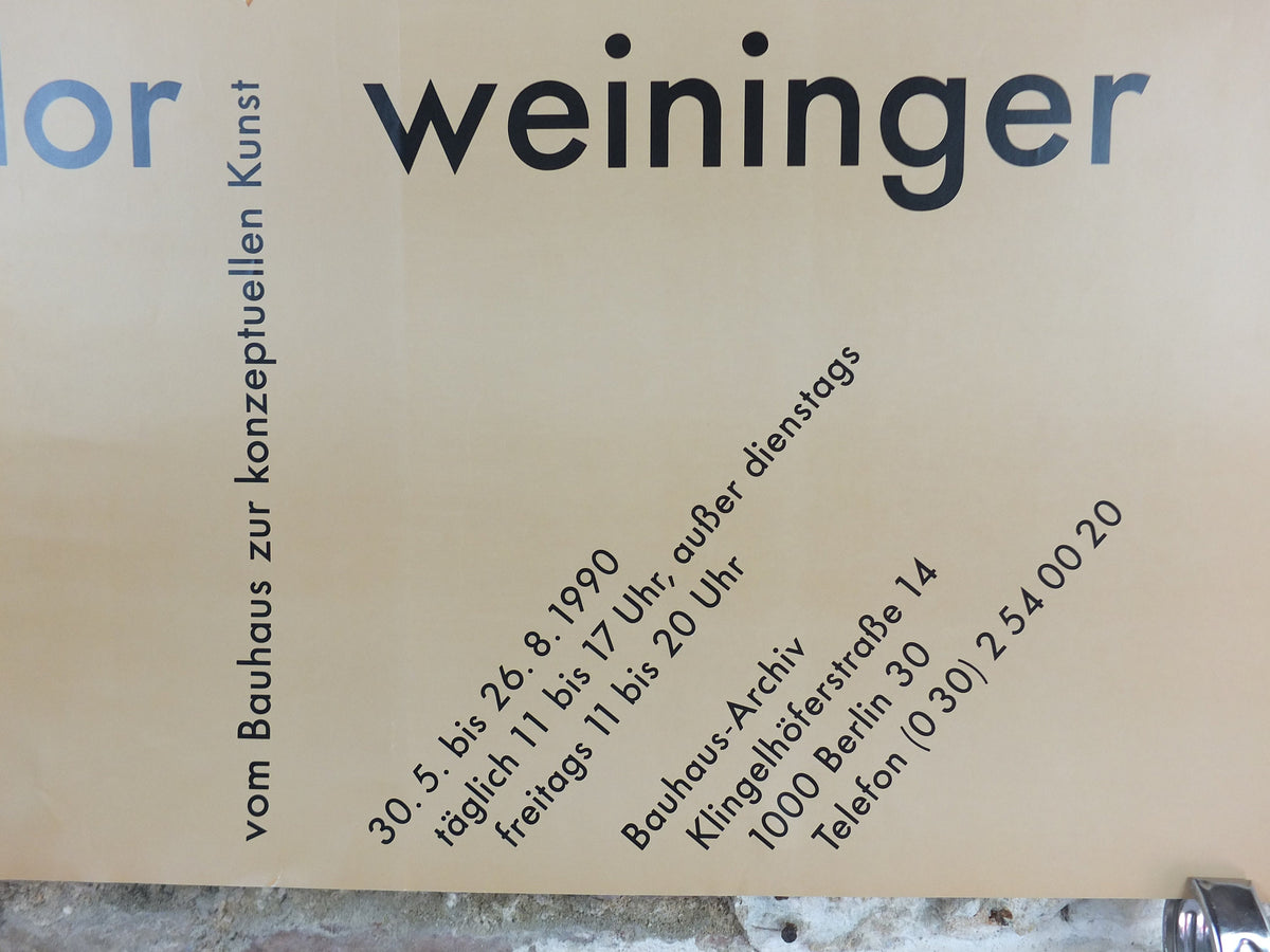 1990 Bauhaus Poster, Andor Weininger, Conceptional Bauhaus art, Art Deco Nouveau, gallery exhibition, wall art decor