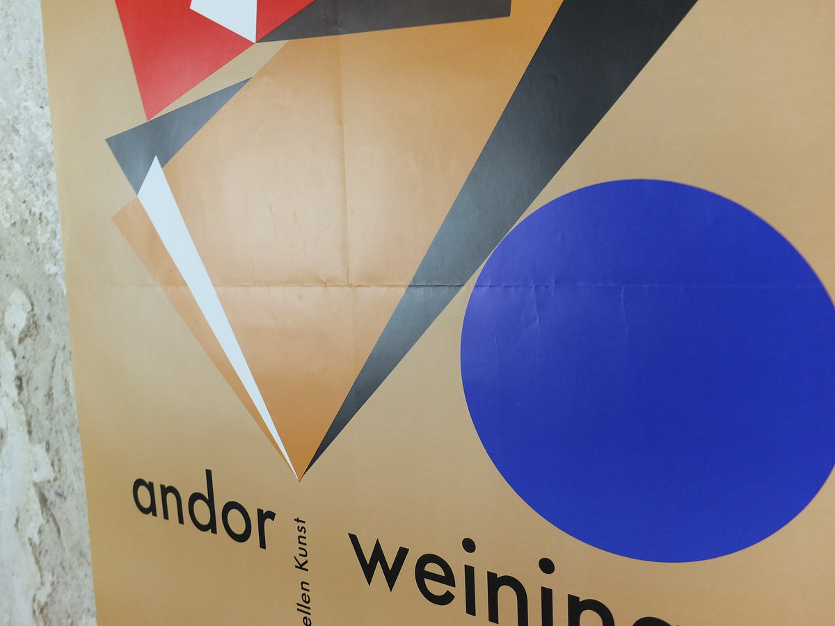1990 Bauhaus Poster, Andor Weininger, Conceptional Bauhaus art, Art Deco Nouveau, gallery exhibition, wall art decor