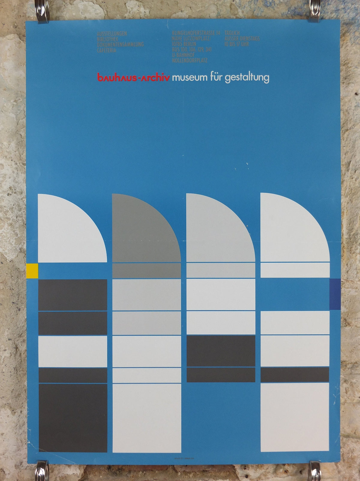 1987 Bauhaus Poster, Ott & Stein ‘Sheds’, Design Museum fur Gestaltung, Berlin, Art Deco Nouveau, gallery exhibition, wall art decor