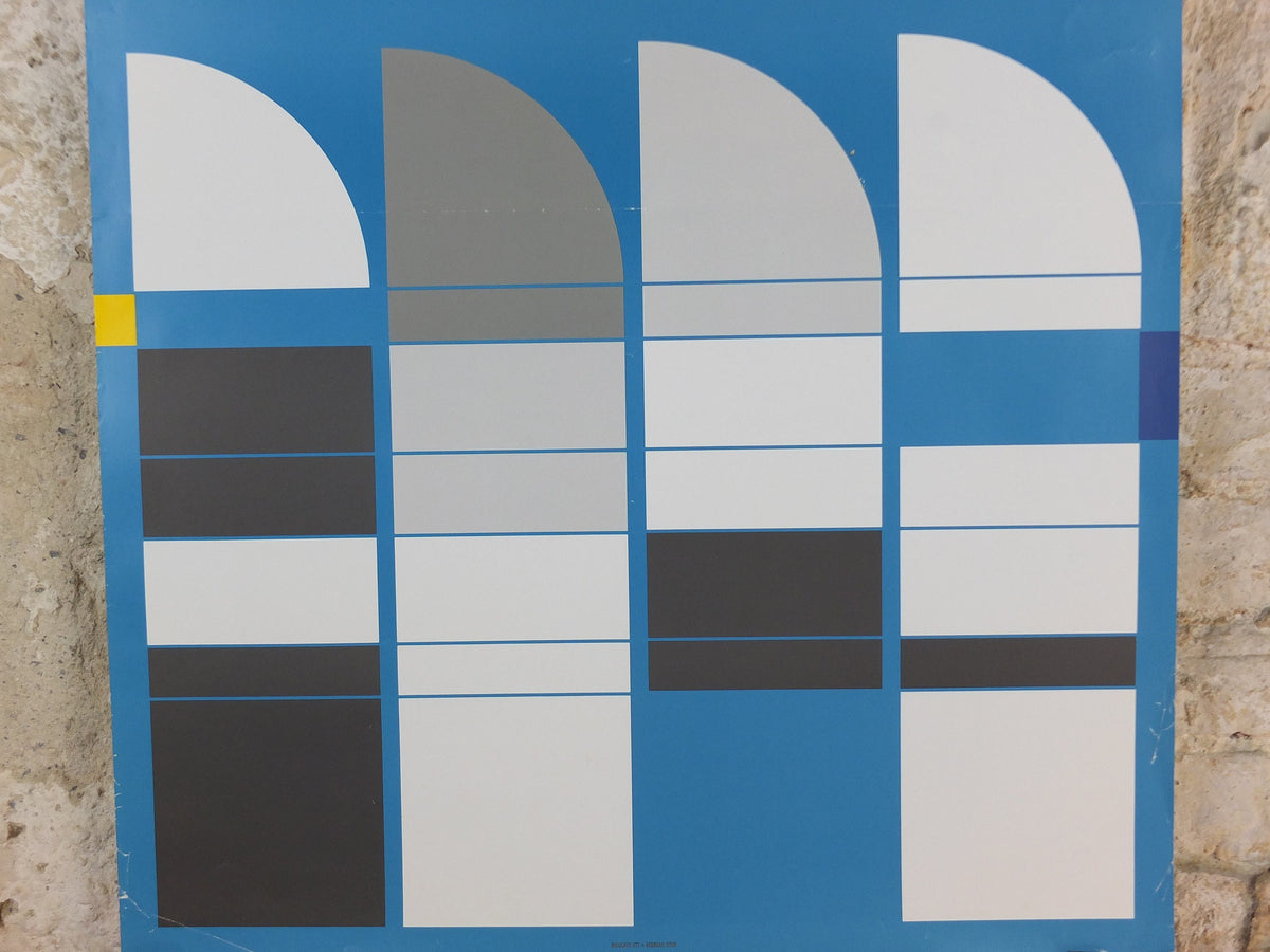 1987 Bauhaus Poster, Ott & Stein ‘Sheds’, Design Museum fur Gestaltung, Berlin, Art Deco Nouveau, gallery exhibition, wall art decor