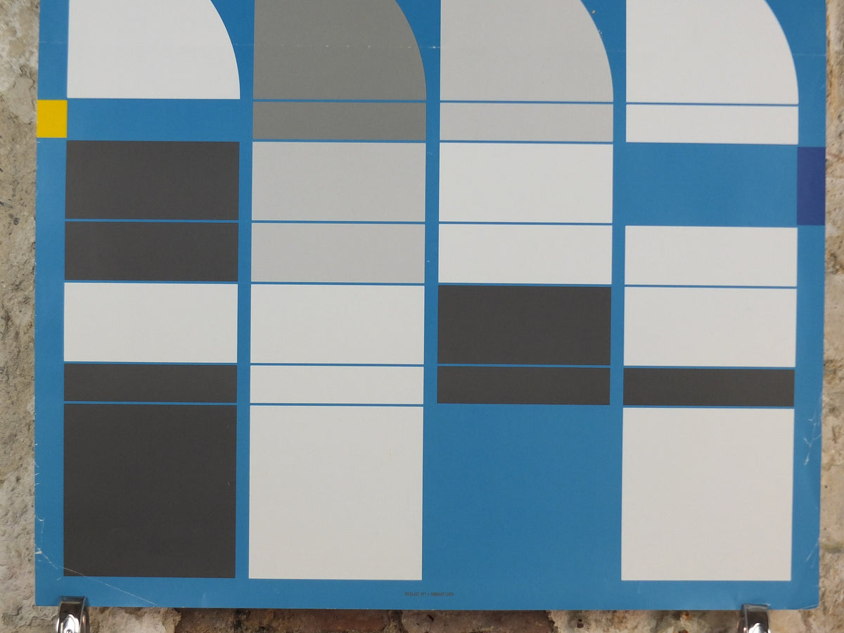1987 Bauhaus Poster, Ott & Stein ‘Sheds’, Design Museum fur Gestaltung, Berlin, Art Deco Nouveau, gallery exhibition, wall art decor