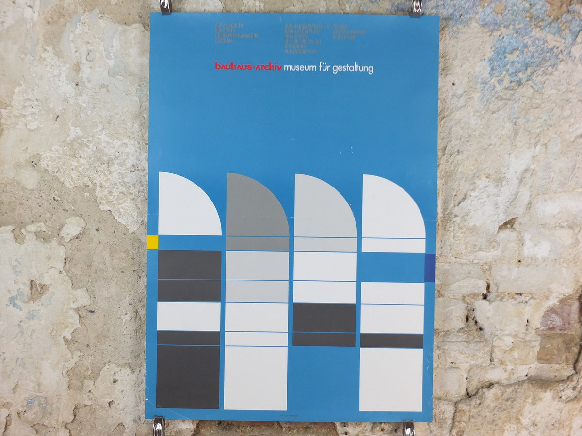 1987 Bauhaus Poster, Ott & Stein ‘Sheds’, Design Museum fur Gestaltung, Berlin, Art Deco Nouveau, gallery exhibition, wall art decor