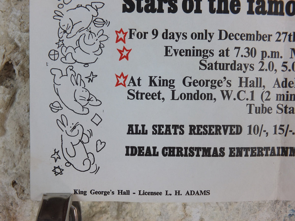 1968 The Magic Circle Christmas Box Poster, The World's Greatest Magicians, King George's Hall, London, wall art decor
