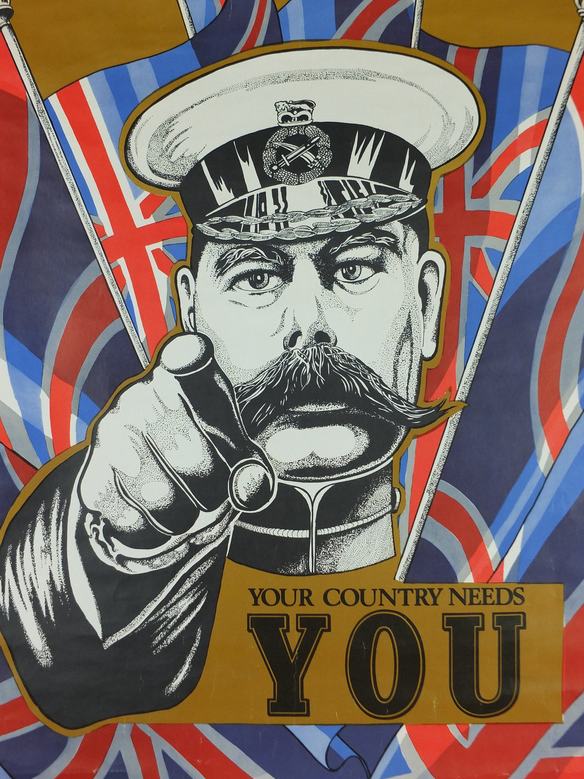 1970s Your Country Needs You Poster, World War 1 WW1 1914, Lord Kitchener, Union Jack, licenced to Splash Posters, propaganda wall art decor