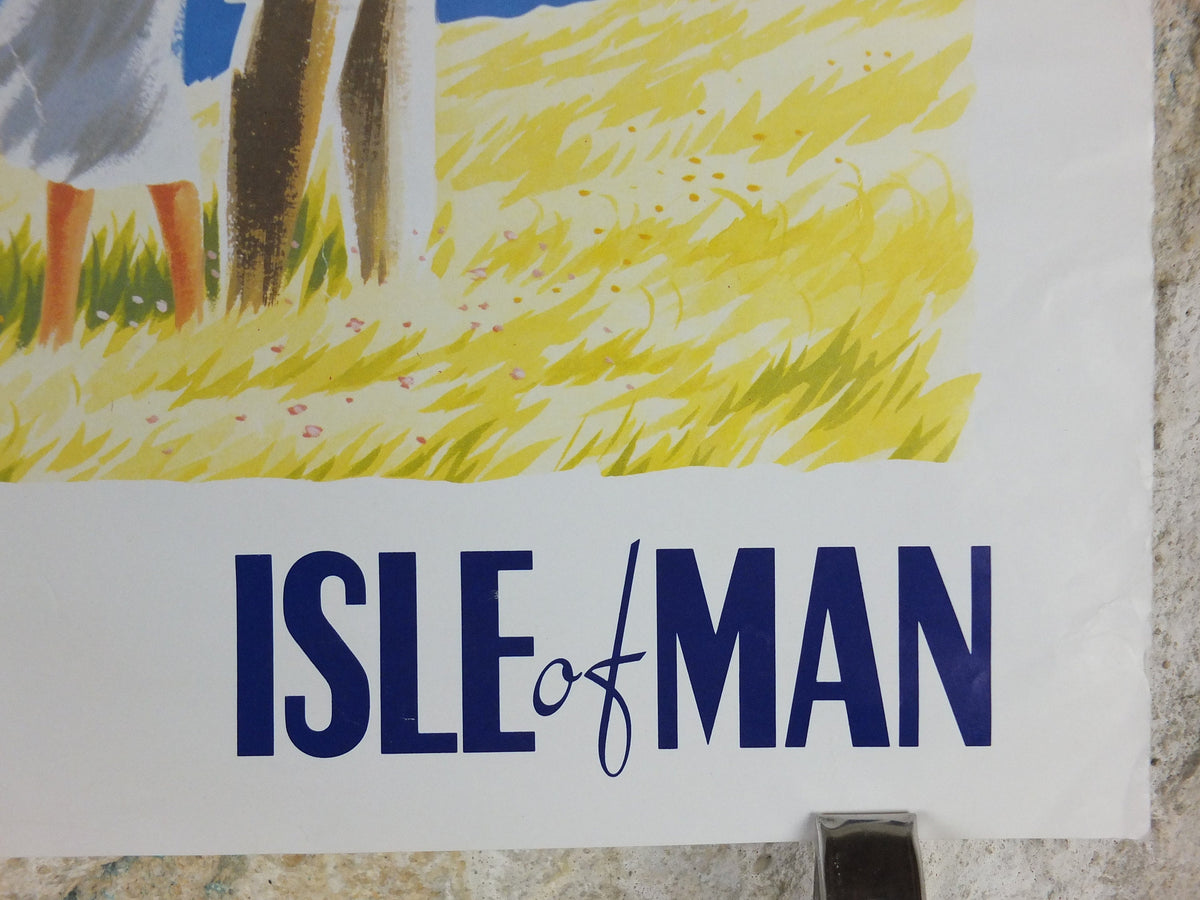 1980s Isle of Man Poster, Douglas Harbour in a 1950s style, Britain, United Kingdom, travel tourism, holiday vacation wall art decor