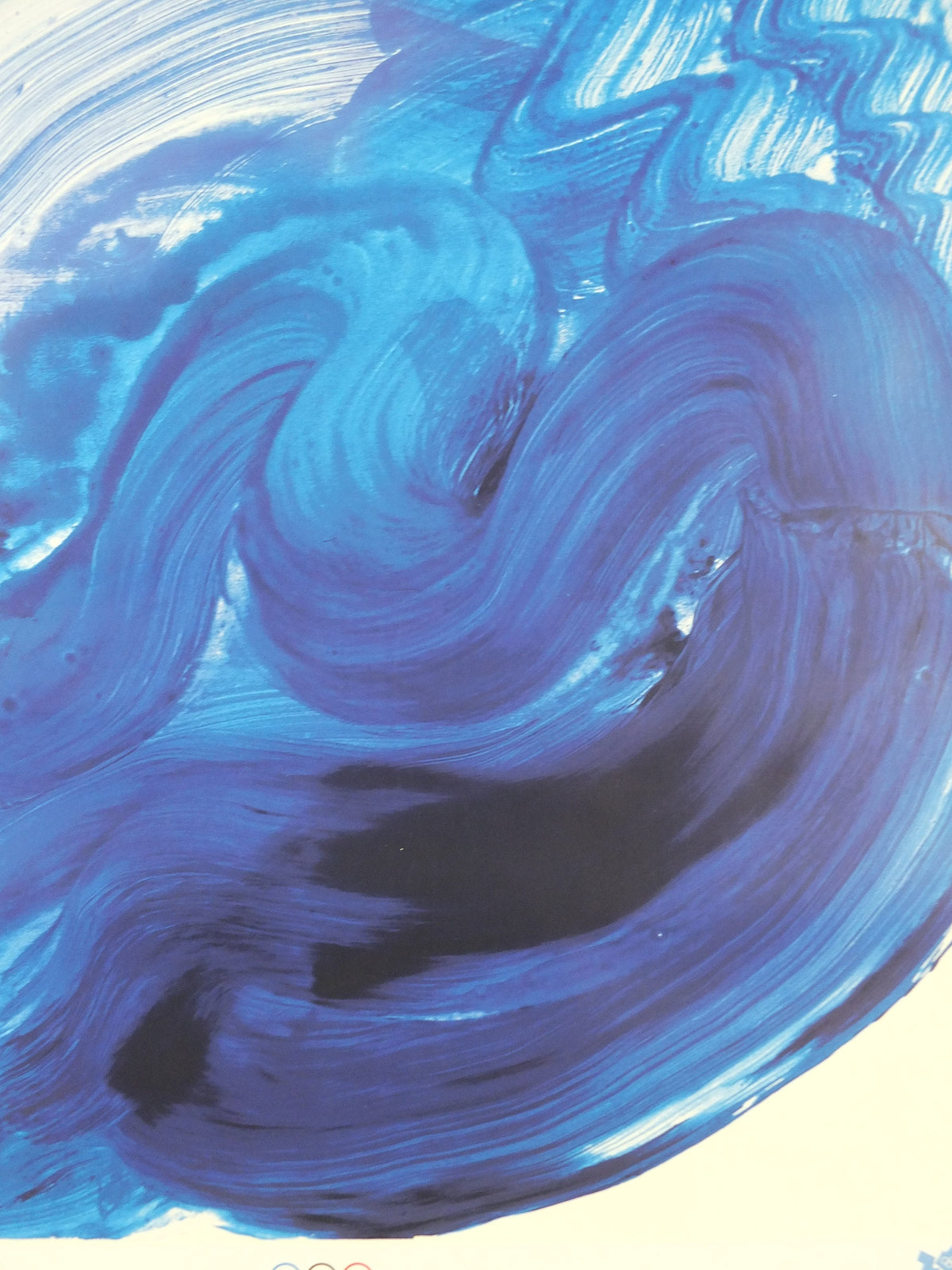 2012 London Olympics Poster, Swimming Howard Hodgkin, flowing blue brush strokes, XXX Olympiad, post modern, sport wall art decor