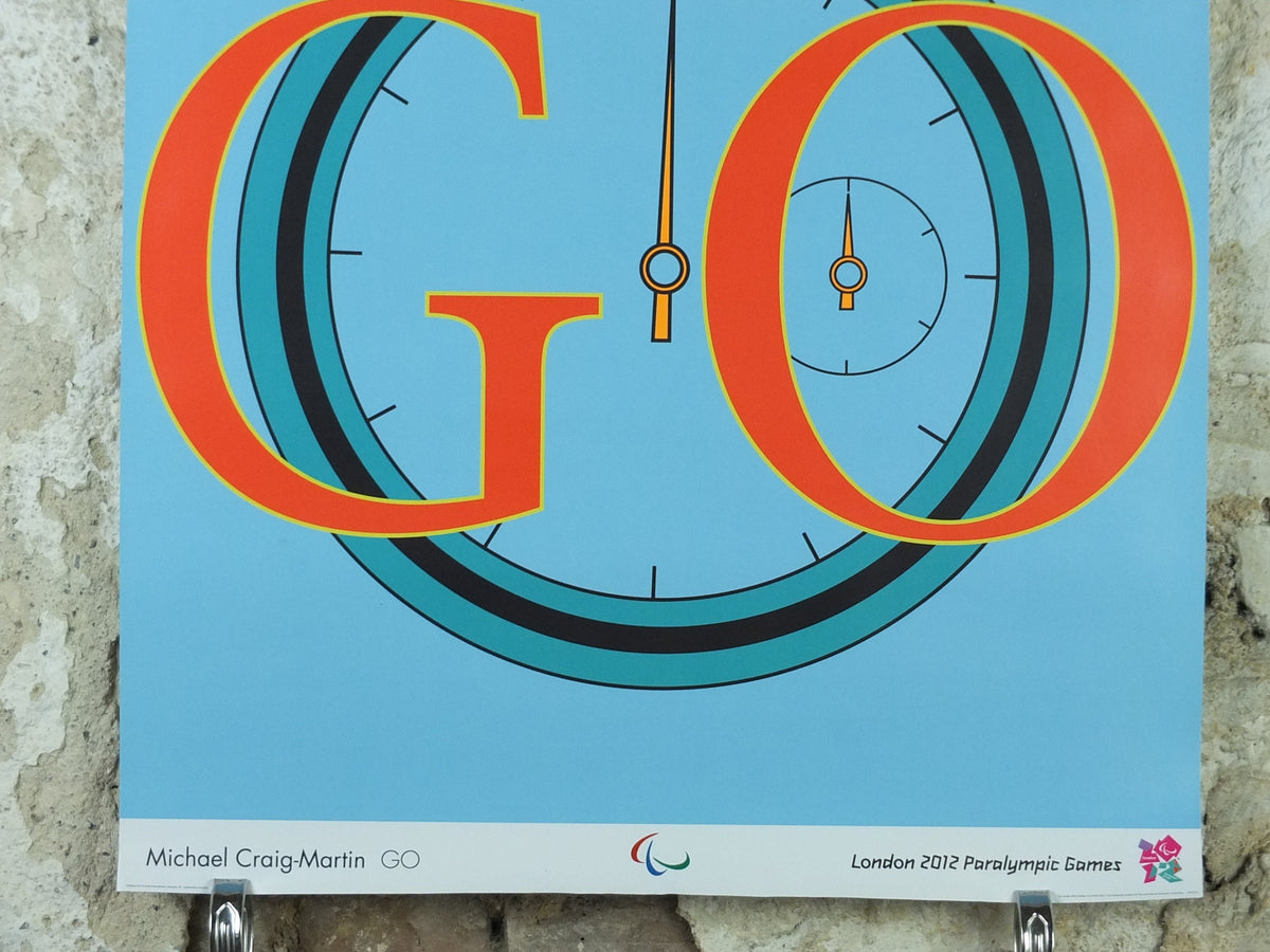 2012 London Paralympics Poster, Michael Craig-Martin GO, colourful stopwatch, XXX Olympiad, post modern, sport wall art decor