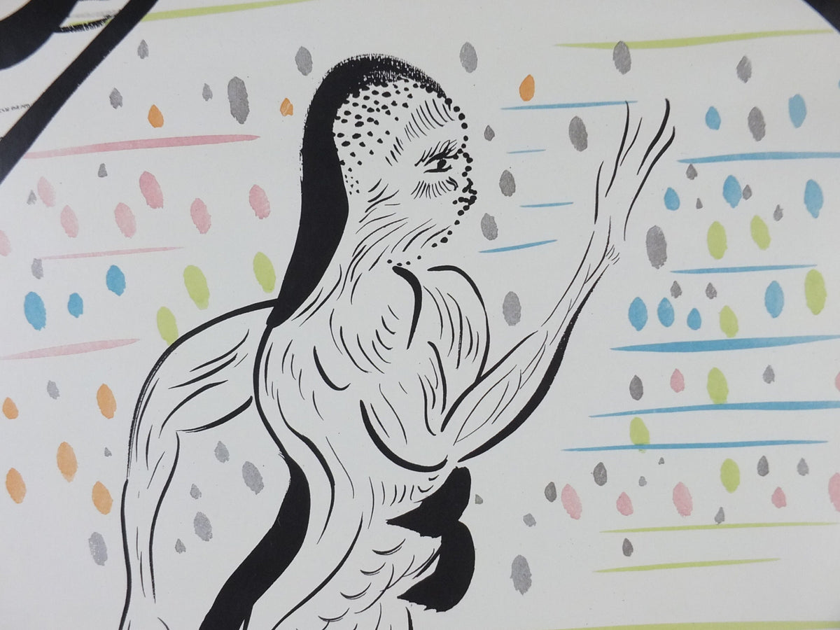 2012 London Olympics Poster, For the unknown runner, Chris Ofili, drawing of a runner, XXX Olympiad, post modern, sport wall art decor