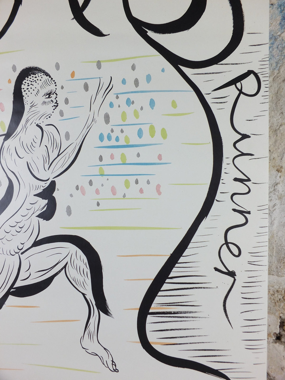 2012 London Olympics Poster, For the unknown runner, Chris Ofili, drawing of a runner, XXX Olympiad, post modern, sport wall art decor