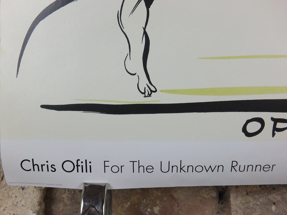 2012 London Olympics Poster, For the unknown runner, Chris Ofili, drawing of a runner, XXX Olympiad, post modern, sport wall art decor