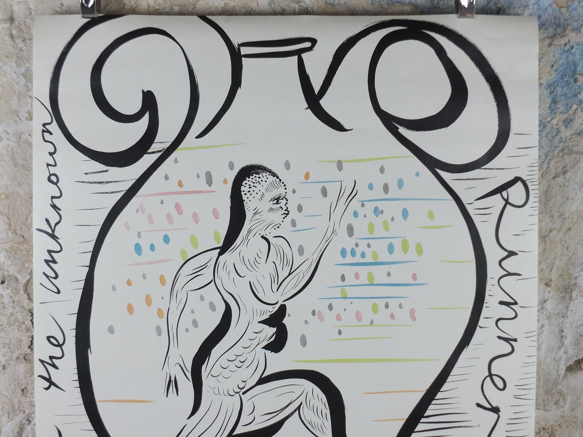 2012 London Olympics Poster, For the unknown runner, Chris Ofili, drawing of a runner, XXX Olympiad, post modern, sport wall art decor