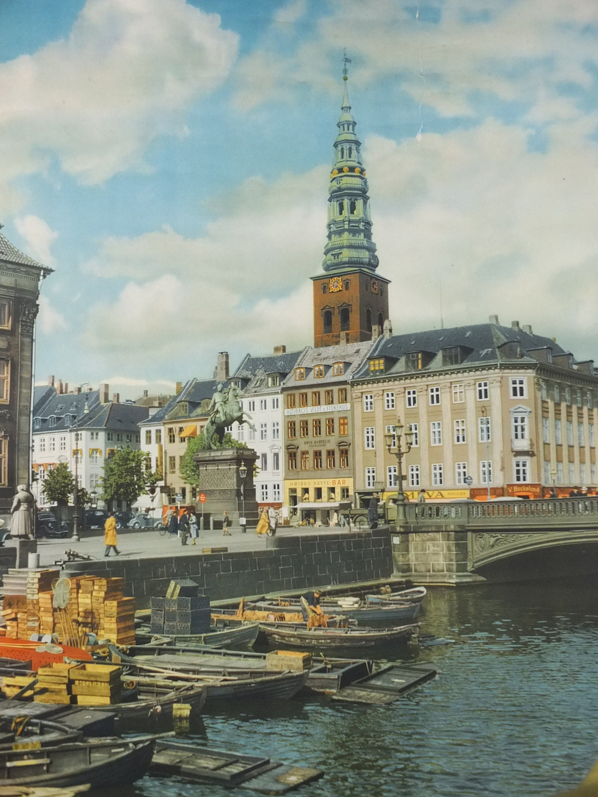 1953 Copenhagen Poster, Holidays in Denmark for gaiety and recreation, canals, Danish Tourist office, Travel tourism vacation wall art decor