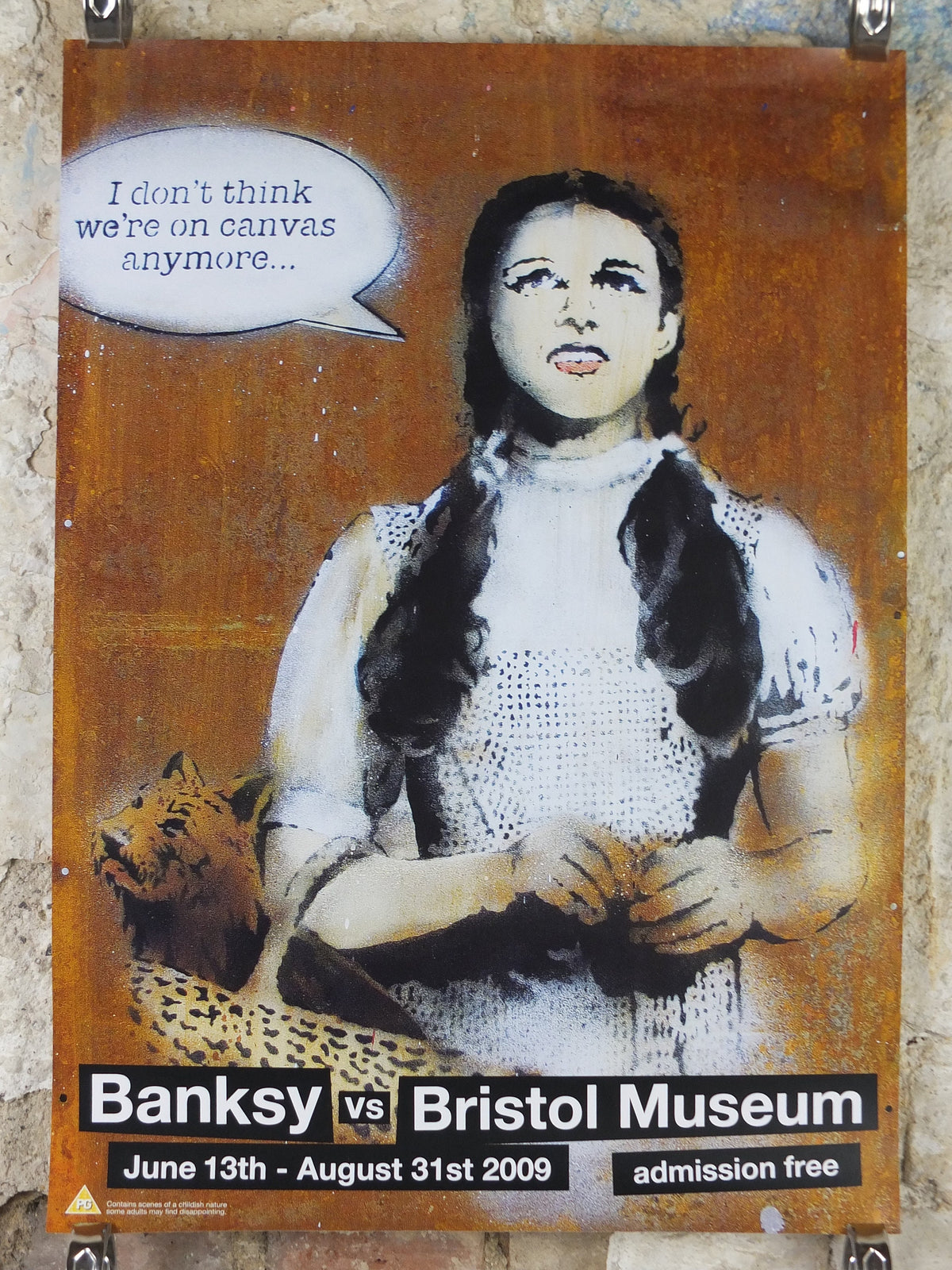 2009 Banksy V Bristol Museum Poster, Dorothy, "I don't think we're on canvas any more", London, Pop Art gallery exhibition, wall art decor