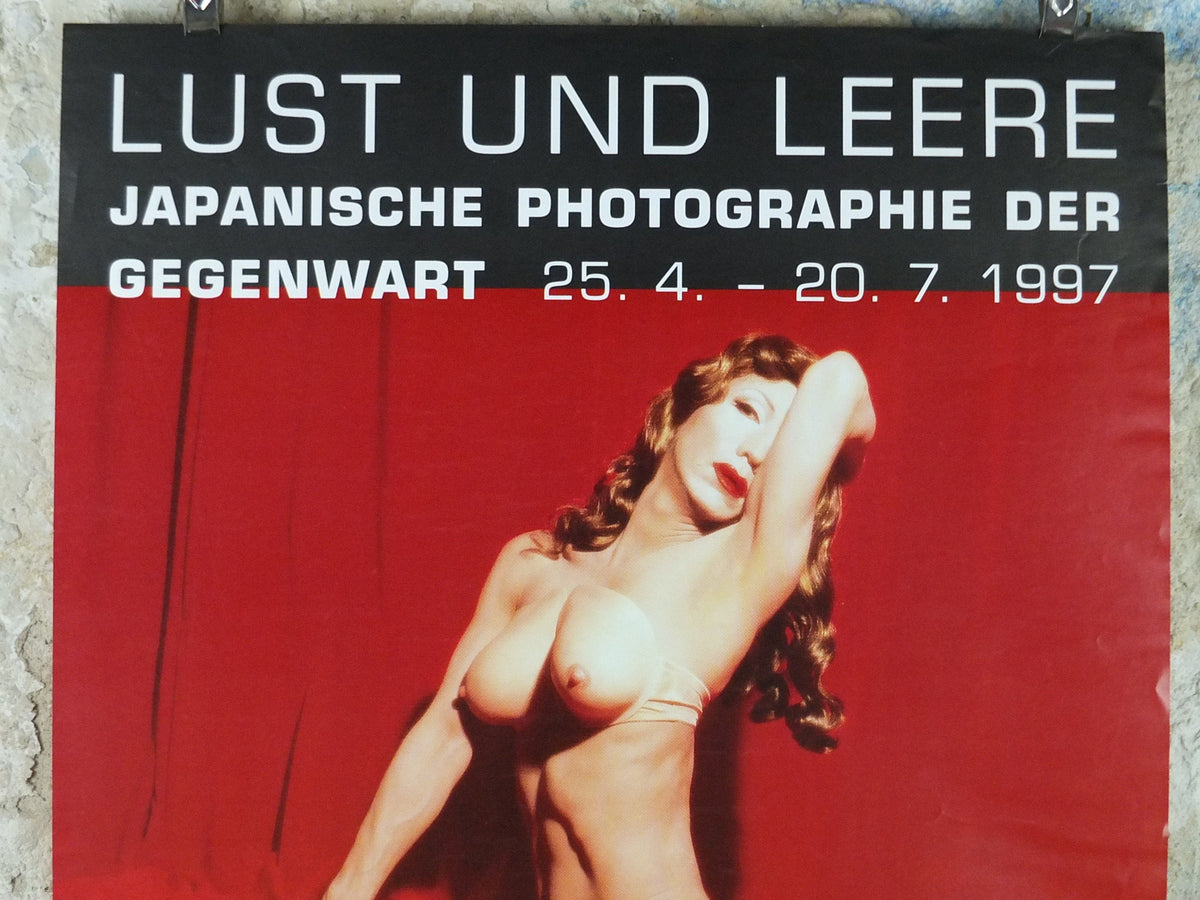 1996 Yasumasa Morimura Poster, Red Marilyn, self portrait, erotic nude, photographer, Japanese art, artist gallery exhibition wall art decor