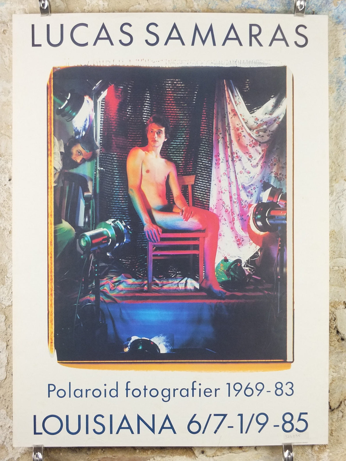 1985 Lucas Samaras Poster, male nude, Polaroid fotografier 1969-83, Louisiana, Copenhagen, photography gallery exhibition, wall art decor