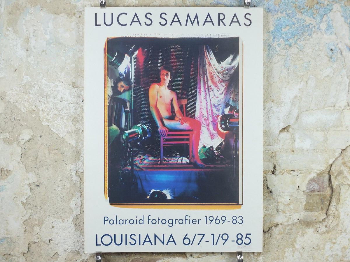 1985 Lucas Samaras Poster, male nude, Polaroid fotografier 1969-83, Louisiana, Copenhagen, photography gallery exhibition, wall art decor