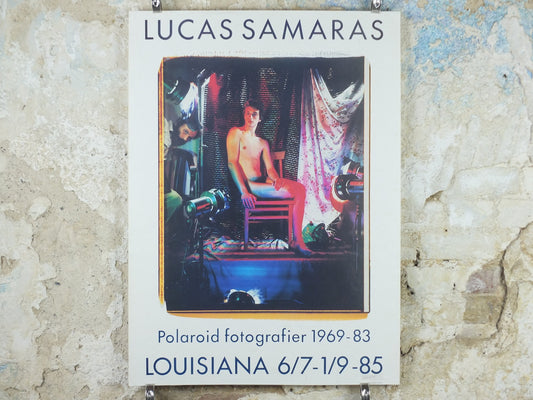 1985 Lucas Samaras Poster, male nude, Polaroid fotografier 1969-83, Louisiana, Copenhagen, photography gallery exhibition, wall art decor