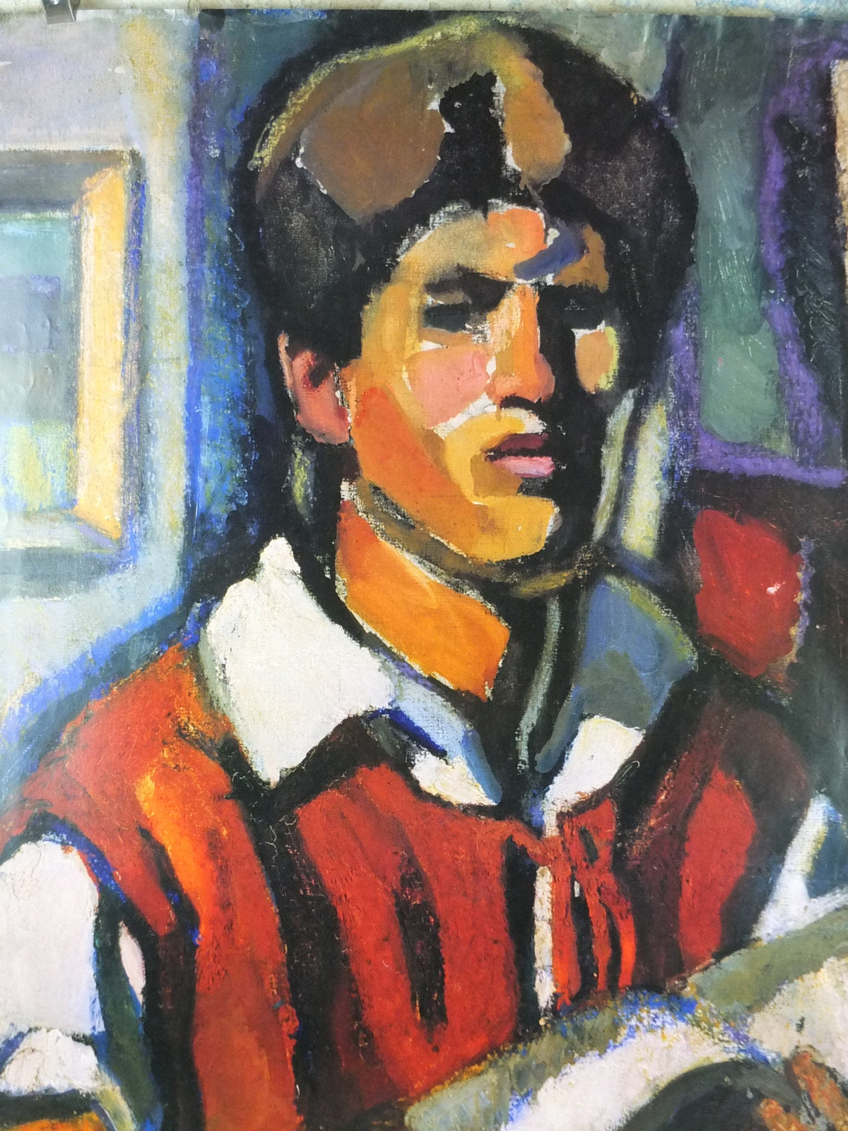 2001 Bela Gruber Poster, self portrait, impressionist and post-impressionist, artist gallery exhibition wall art decor