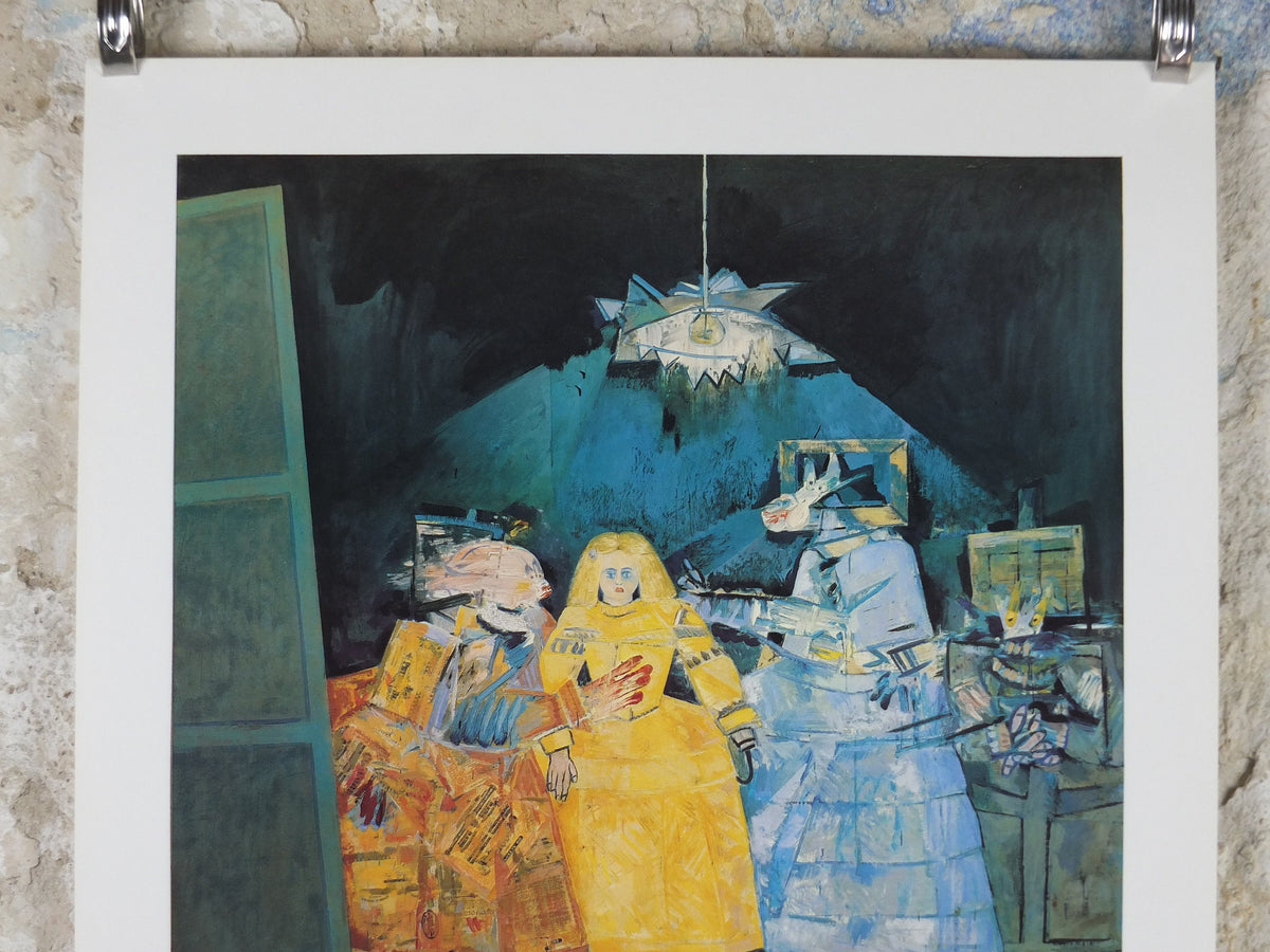 1984 Louis Cane Poster, Les Menines or The Women, abstract painting, artist gallery exhibition, wall art decor