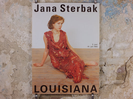 1993 Jana Sterbak Poster, Meat Dress, Vanitas Flesh Dress for an Albino Anorectic, Louisiana, Copenhagen, gallery exhibition, wall art decor