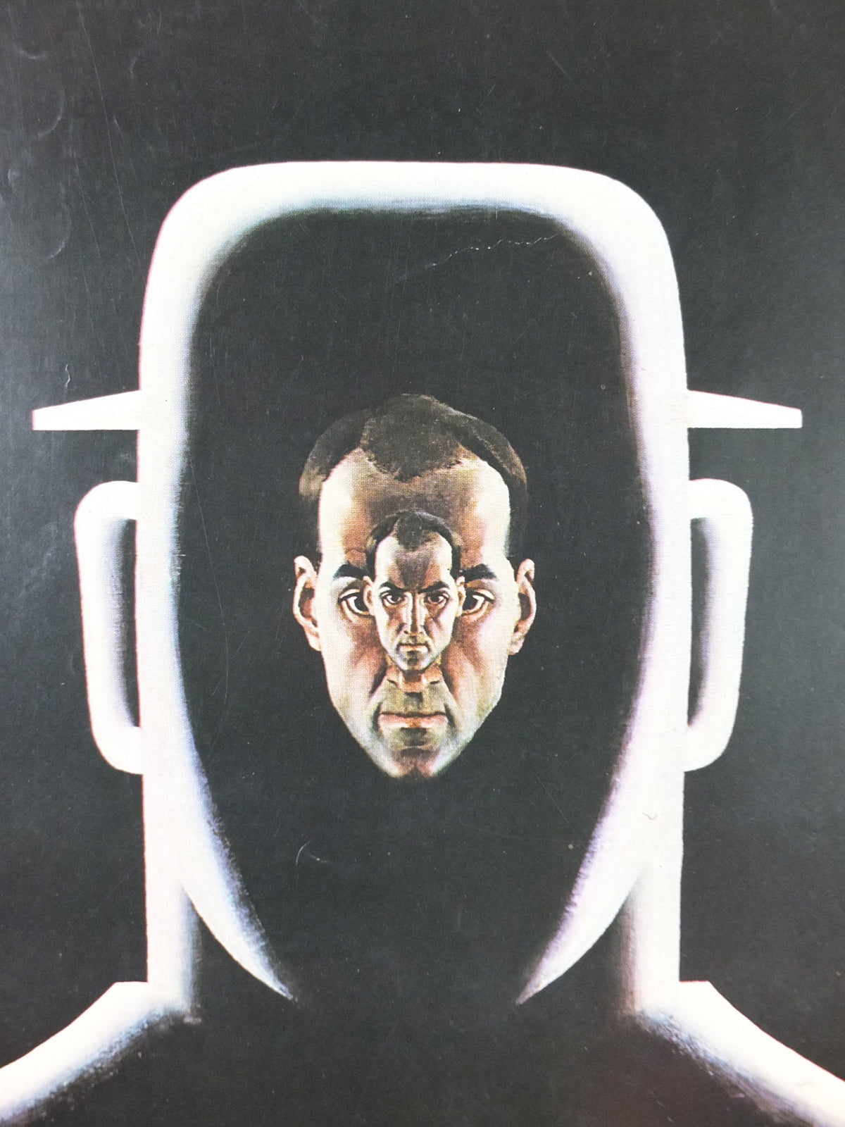 1973 Erik Bulatov Poster, Russian Avante-Garde, Self Portrait, Paris, monochrome, gallery exhibition wall art decor