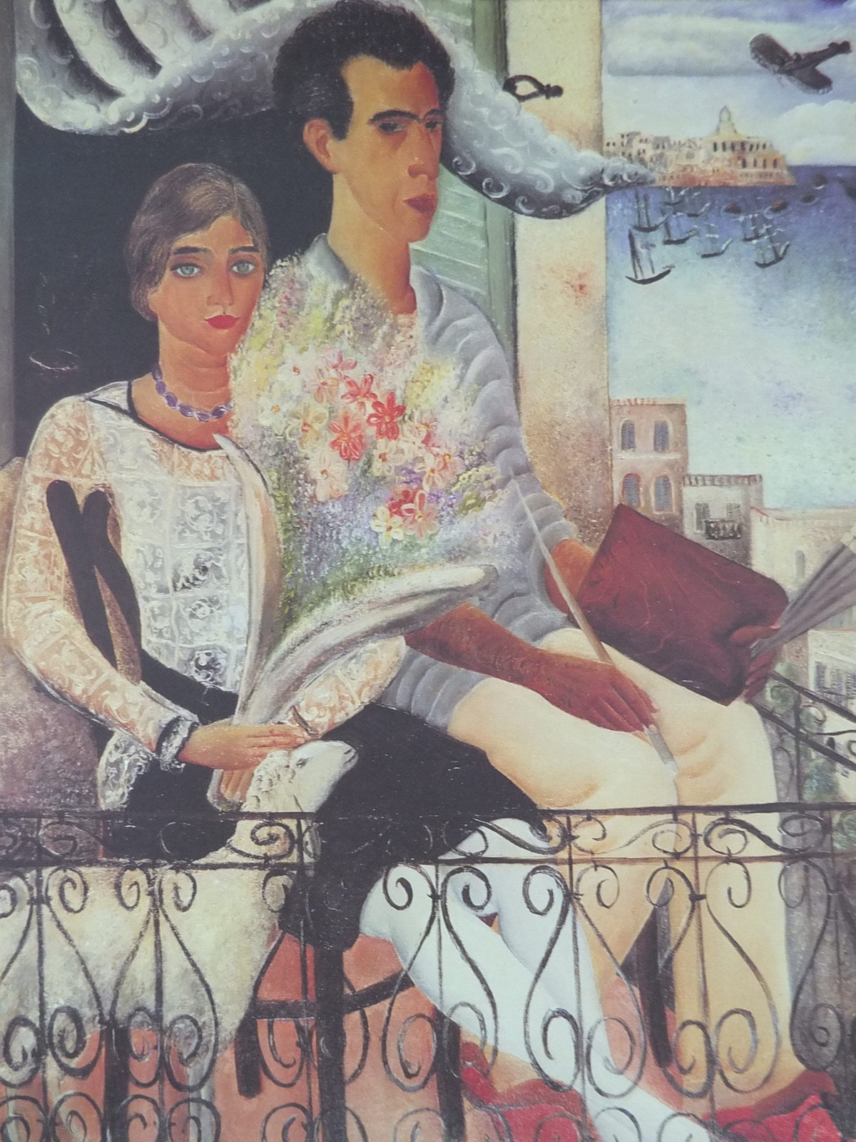 1996 Reuvin Rubin Poster, Les Fiances or The Fiances from 1929, Eretz-Yisrael style, exhibition, gallery wall art decor