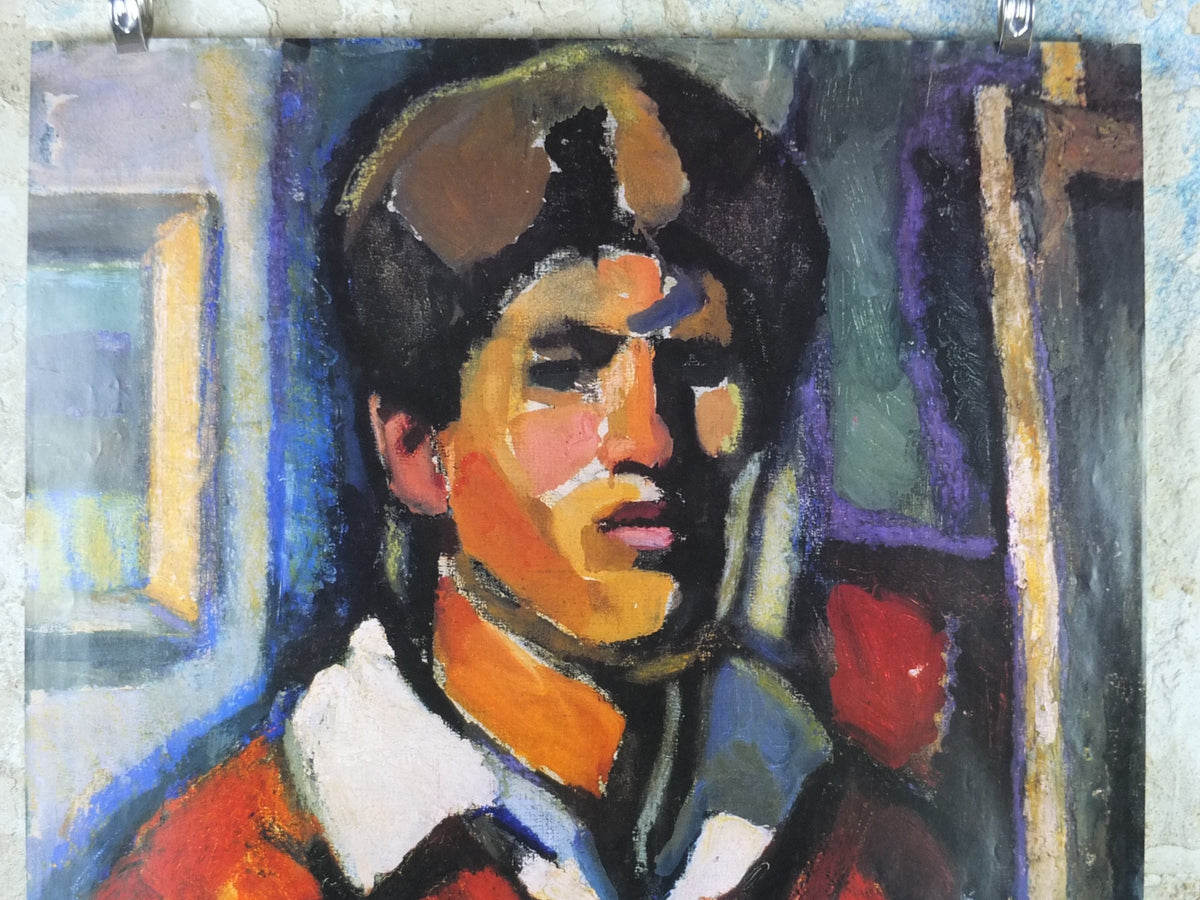 2001 Bela Gruber Poster, self portrait, impressionist and post-impressionist, artist gallery exhibition wall art decor