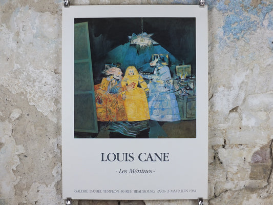 1984 Louis Cane Poster, Les Menines or The Women, abstract painting, artist gallery exhibition, wall art decor