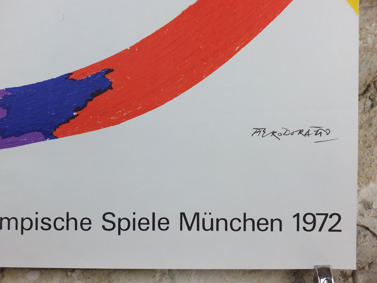 1972 Munich Olympics Poster, Piero Dorazio, Coloured Ribbons, sport, Olympische Spiele Munchen, wall art decor