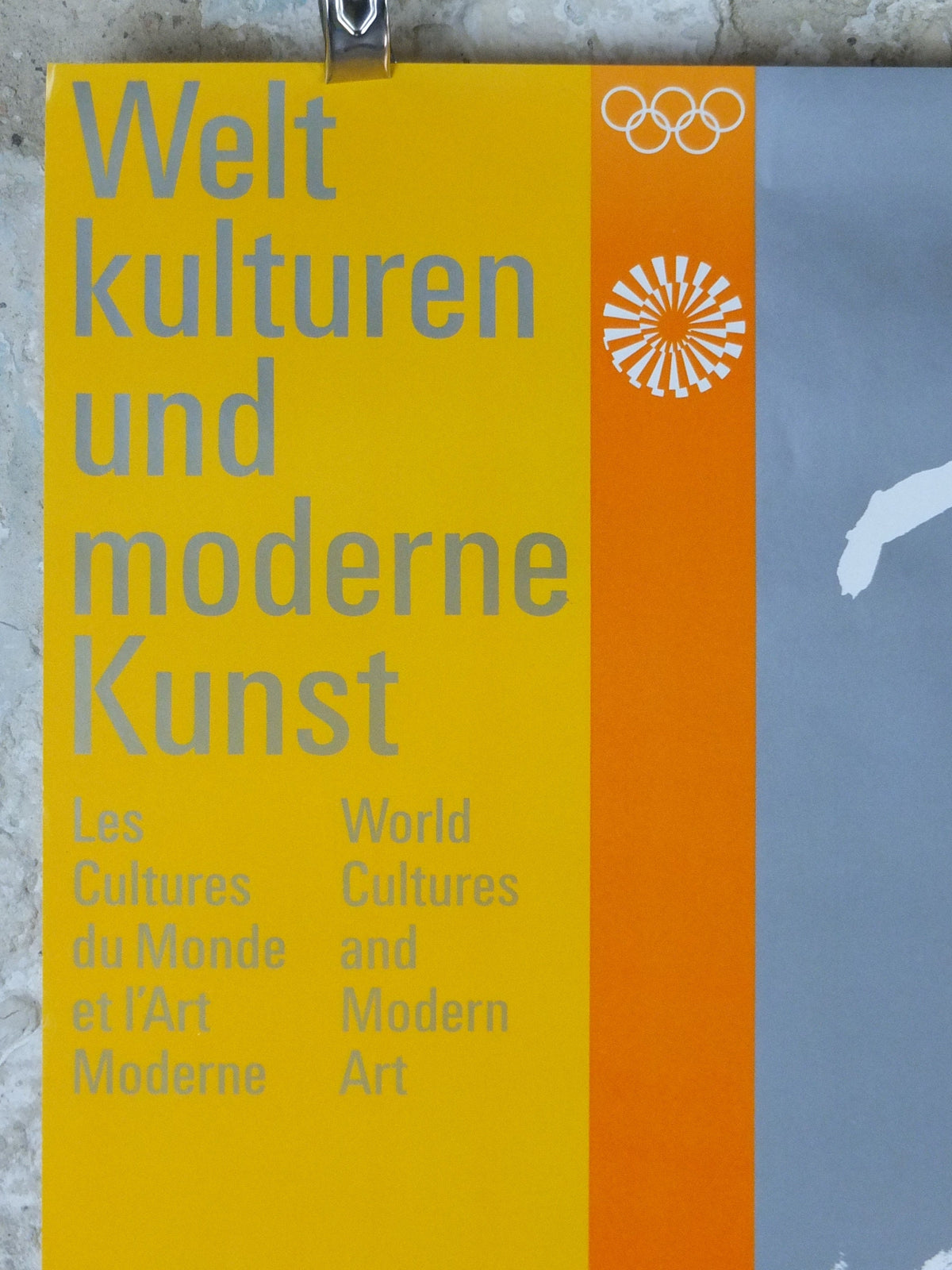 1972 Munich Olympics Exhibition Poster, World Cultures and Modern Art, silvery Japanese Kanji, Olympische Munchen, sport, wall art decor
