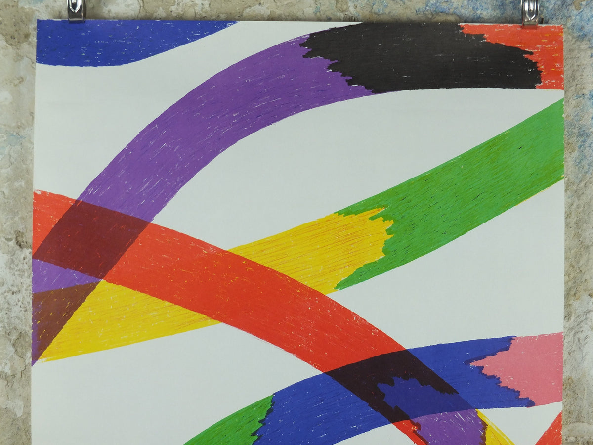 1972 Munich Olympics Poster, Piero Dorazio, Coloured Ribbons, sport, Olympische Spiele Munchen, wall art decor