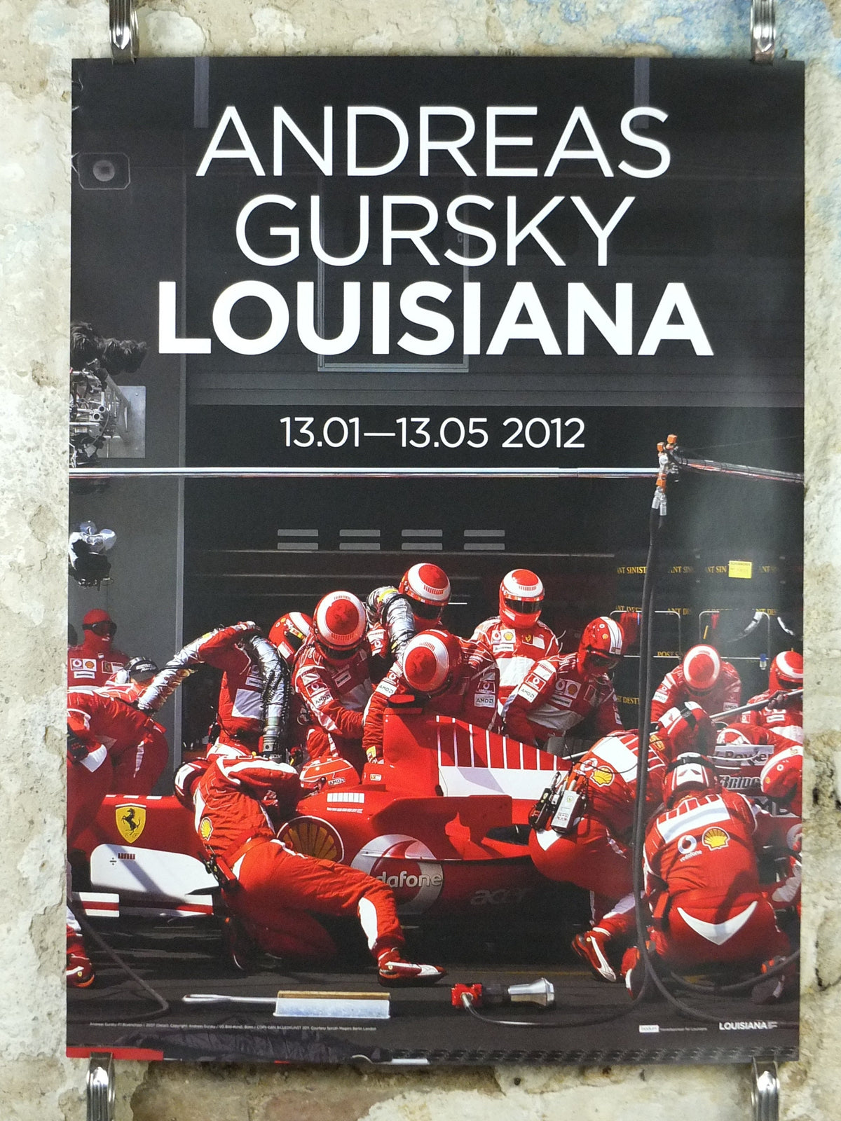 2012 Andreas Gursky Poster, F1 Boxenstopp I 2007, Formula One Racing, Louisiana, Copenhagen, photography gallery exhibition, wall art decor
