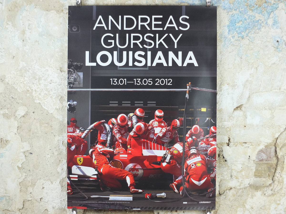 2012 Andreas Gursky Poster, F1 Boxenstopp I 2007, Formula One Racing, Louisiana, Copenhagen, photography gallery exhibition, wall art decor