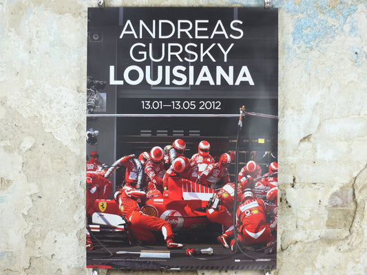 2012 Andreas Gursky Poster, F1 Boxenstopp I 2007, Formula One Racing, Louisiana, Copenhagen, photography gallery exhibition, wall art decor