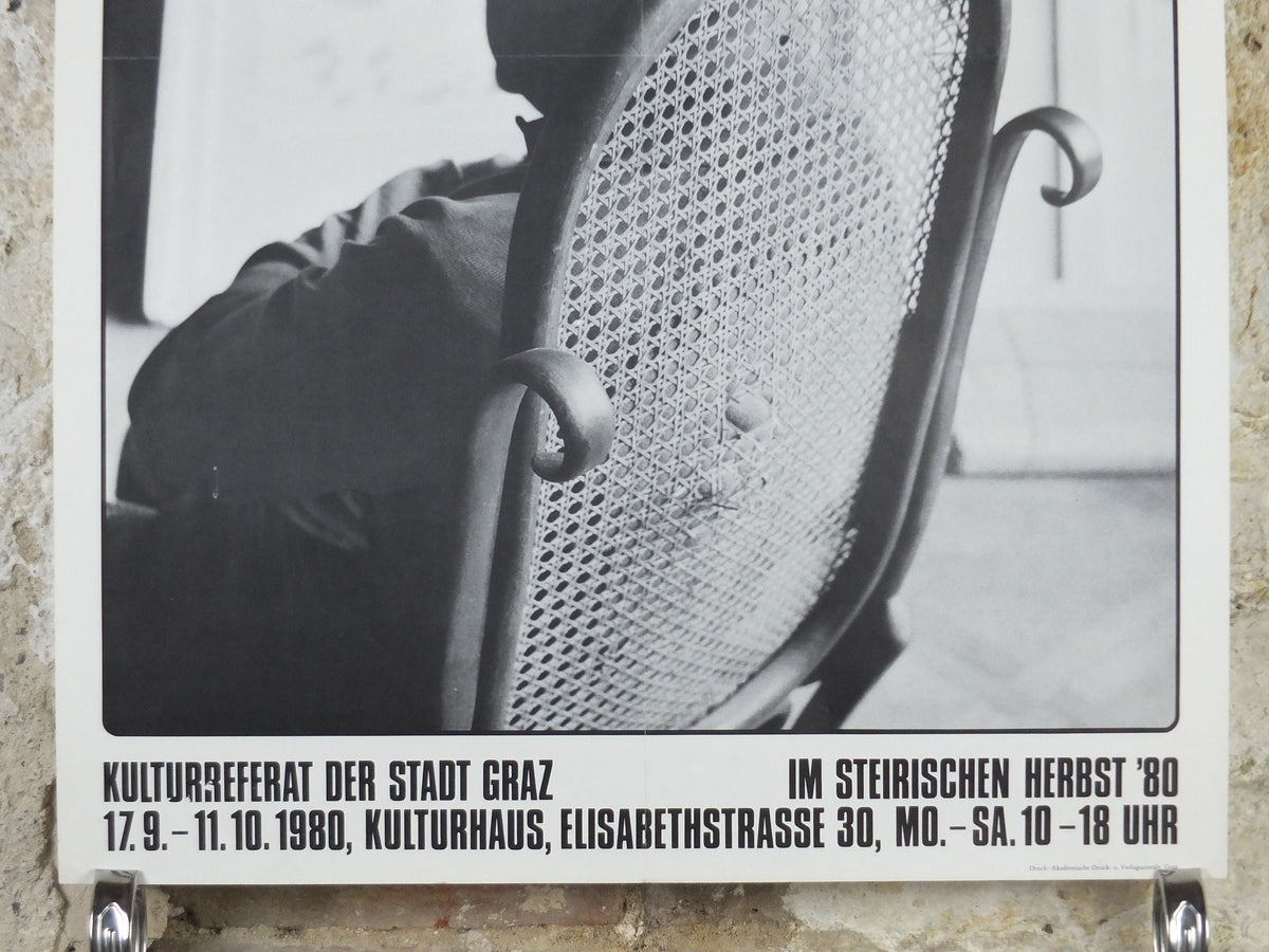 1980 Franz Hubmann Poster, Picasso in a cane rocking chair in California Villa 1957, Photography, gallery exhibition, wall art decor