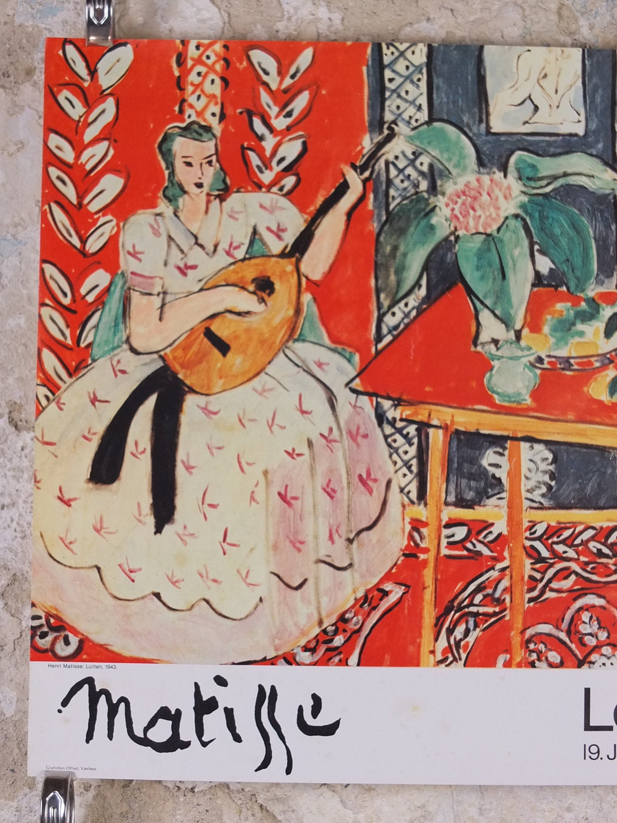 1985 Henri Matisse Poster, The Lute 1943, Fauvism, Modernism, Post-Impressionism expressionism, gallery exhibition wall art decor