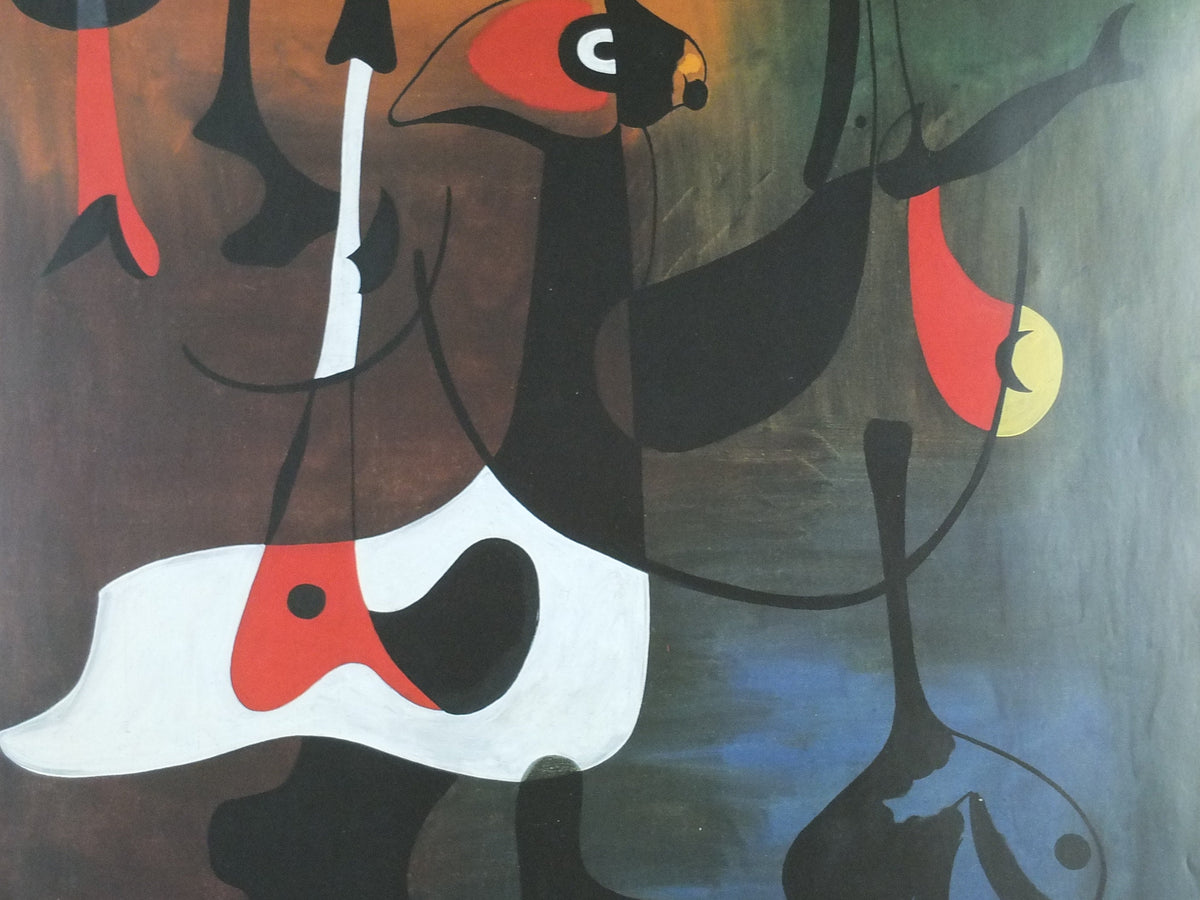 1998 Joan Miro Poster, Rhythmic Characters 1933-34, Surrealism, Fauvism, expressionism, gallery exhibition wall art decor