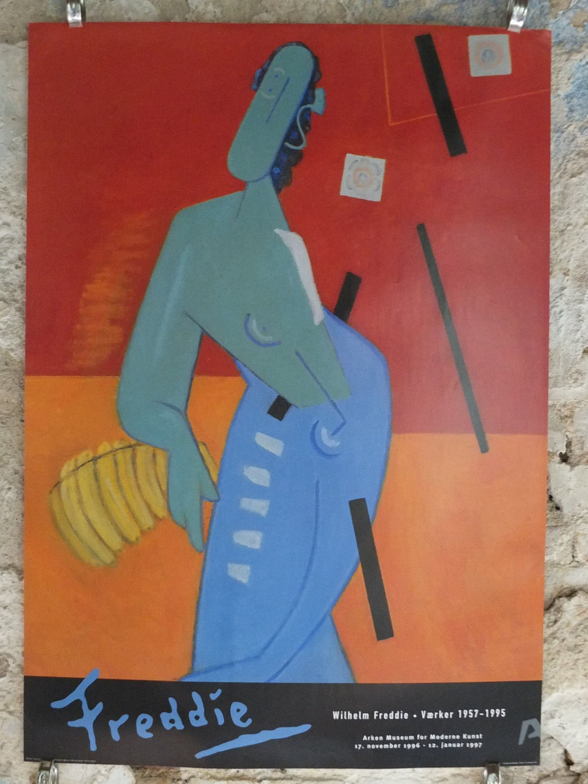 1996 Wilhelm Freddie, Bananas and Flowers 1990, Bananae of Blomster, Abstract Surrealism, gallery exhibition wall art decor
