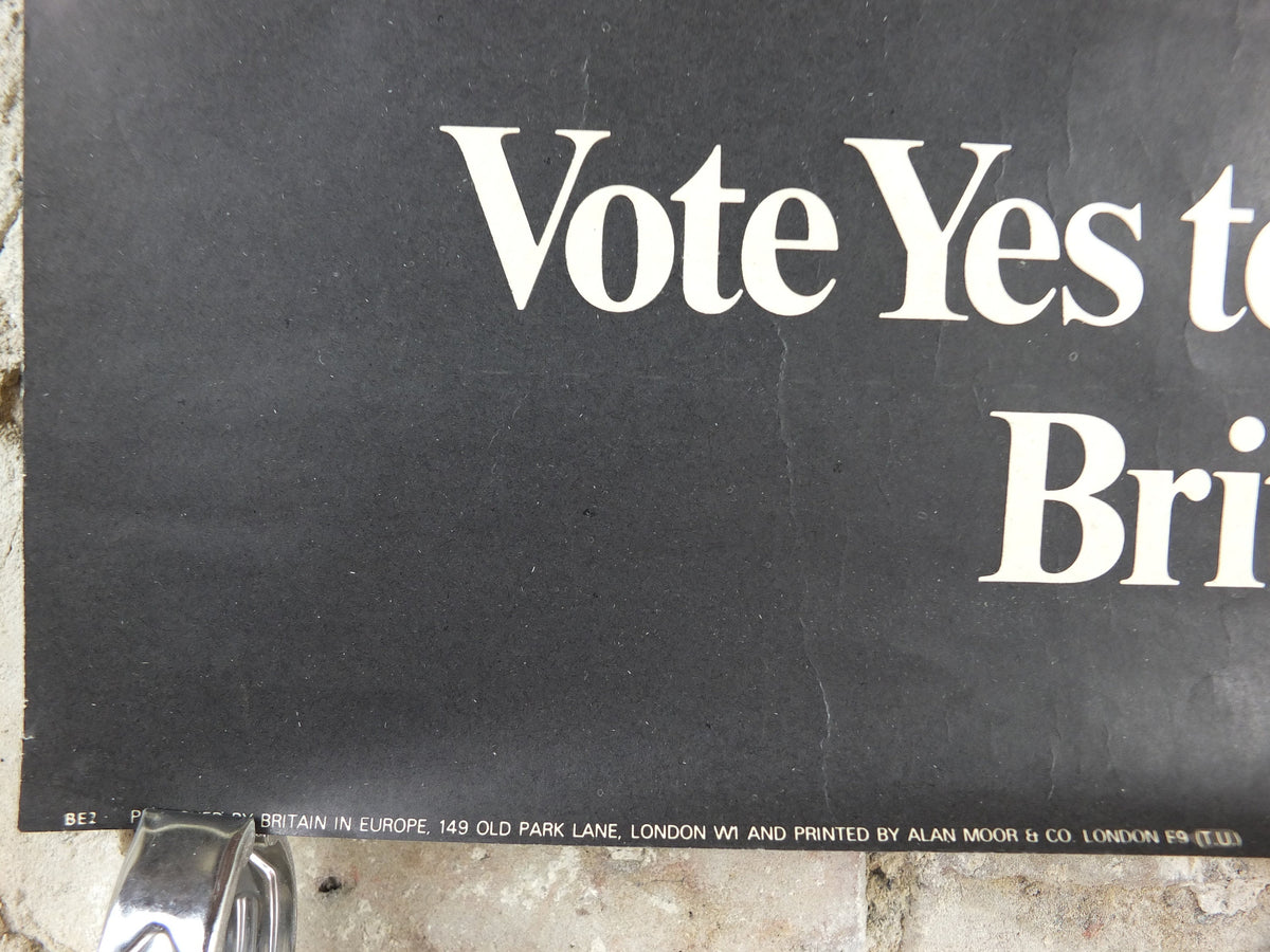 1975 Vote Yes to keep Britain in Europe Poster, initial referendum to join and stay in the EEC, democracy in Europe, wall art decor