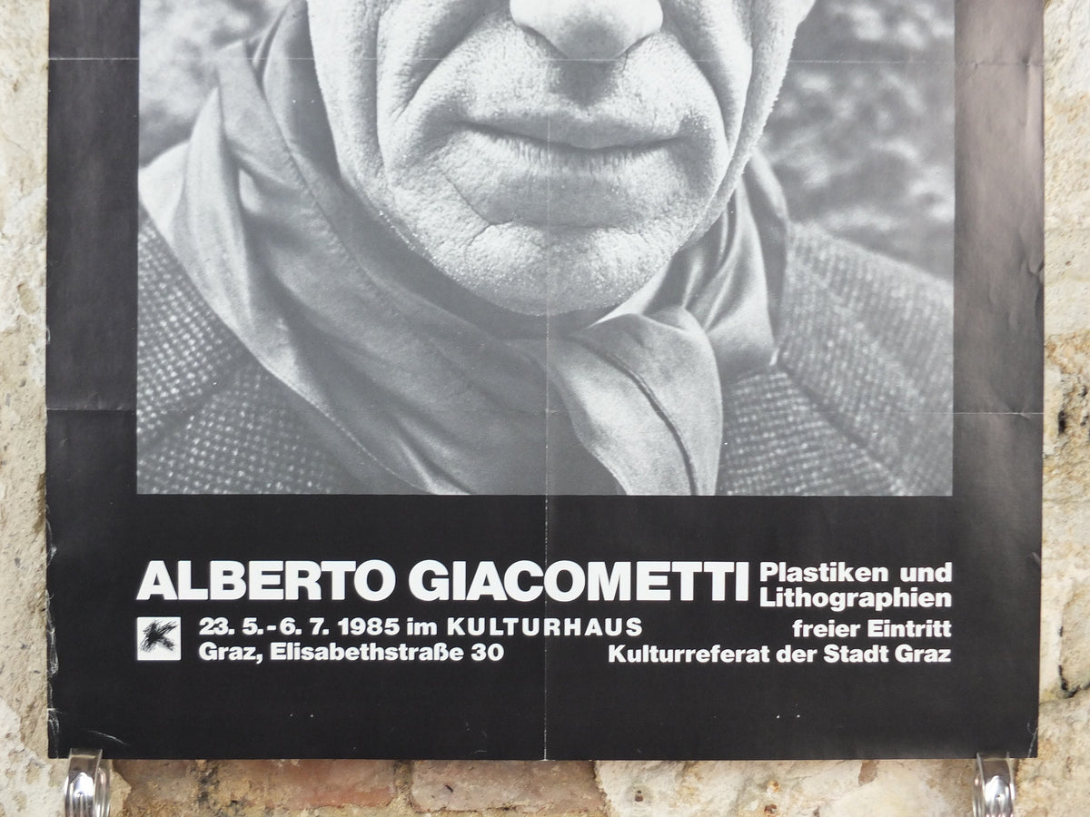 1985 Alberto Giacometti Poster, Self Portrait, Photography, Surrealism, Cubism and Expressionism, gallery exhibition, wall art decor