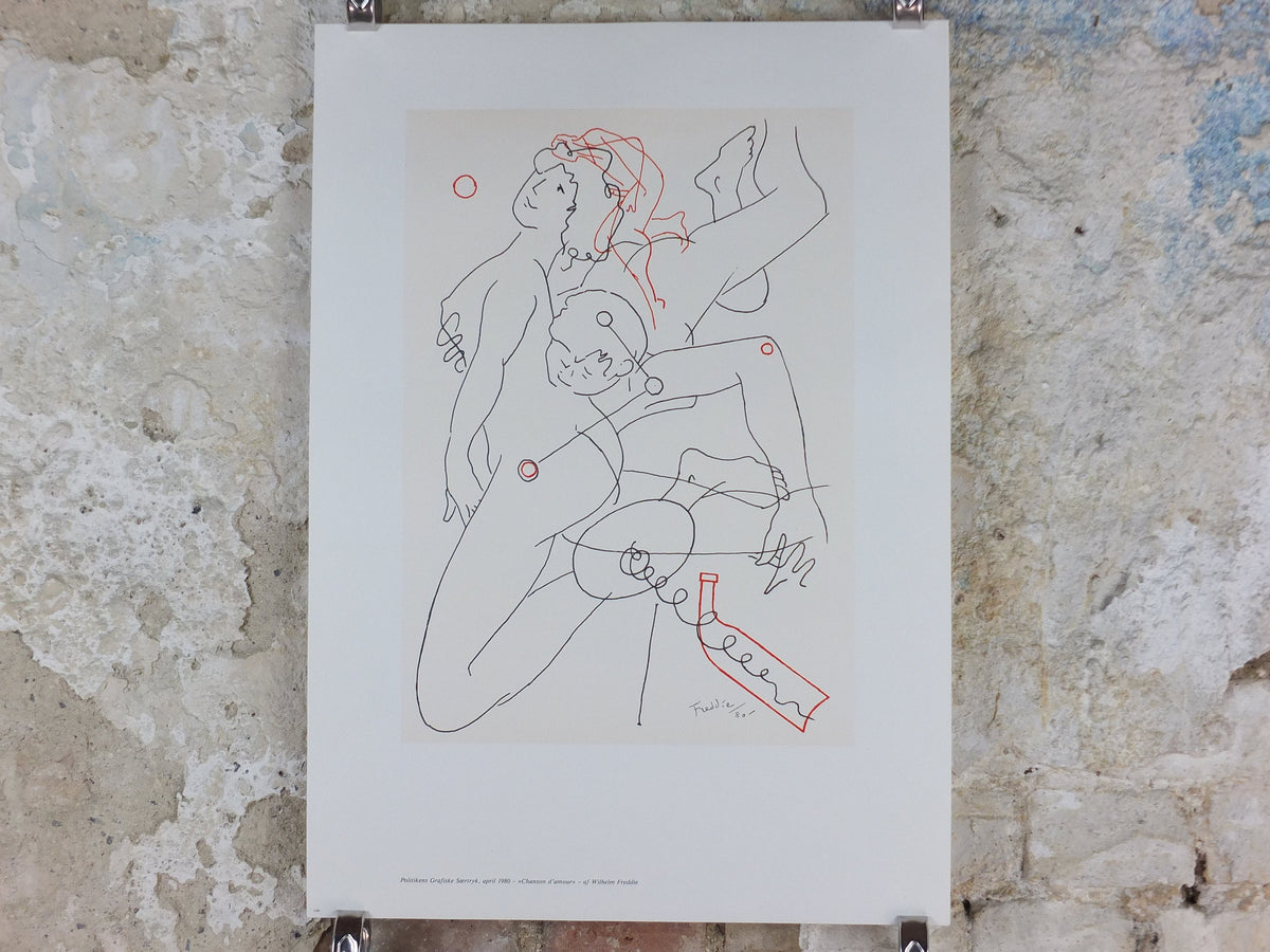 1980 Wilhelm Freddie, Love Songs 1980, Chanson d'amour, Abstract Surrealism, gallery exhibition wall art decor