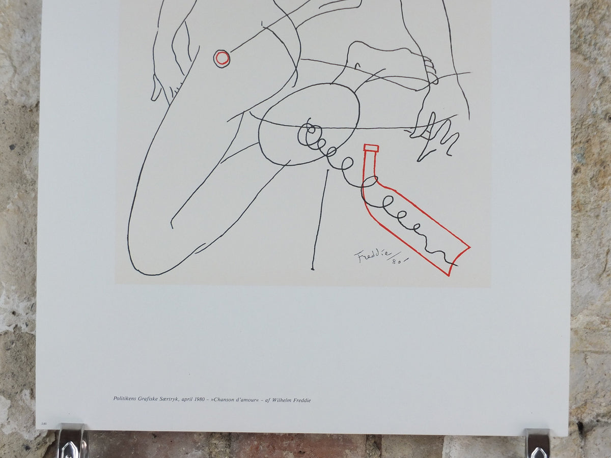 1980 Wilhelm Freddie, Love Songs 1980, Chanson d'amour, Abstract Surrealism, gallery exhibition wall art decor