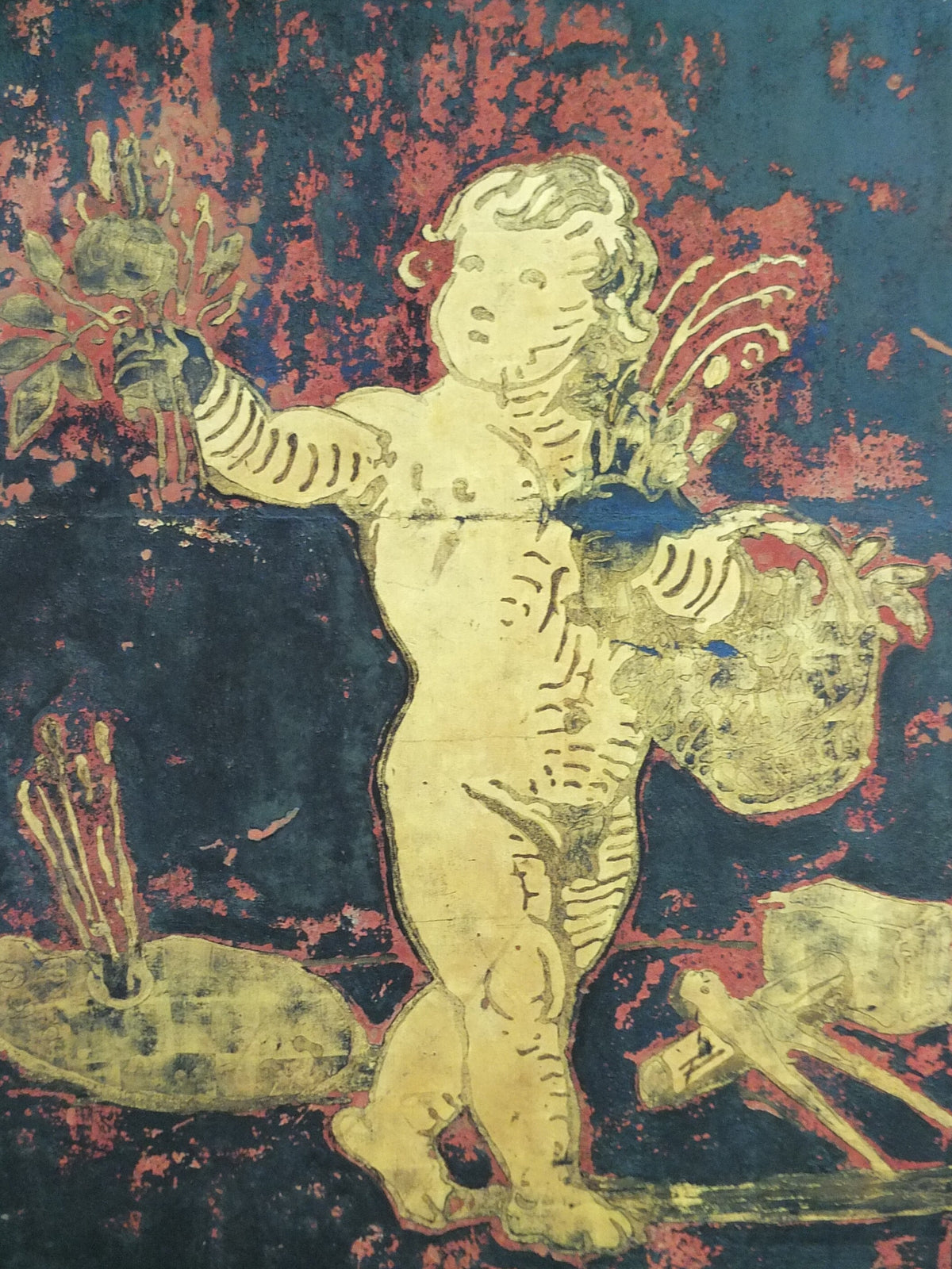 2000 Charlottenborg Poster, Cherub with Flowers, gallery exhibition, wall art decor