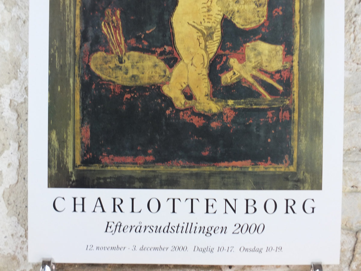 2000 Charlottenborg Poster, Cherub with Flowers, gallery exhibition, wall art decor