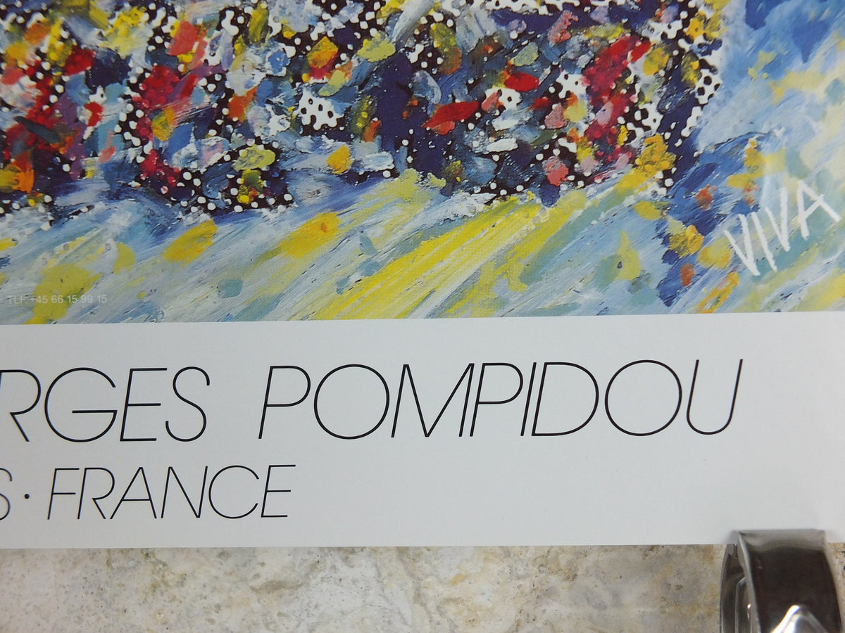 1989 Centre Georges Pompidou Poster, Paris France, 80s fluoro pop art, gallery wall art decor